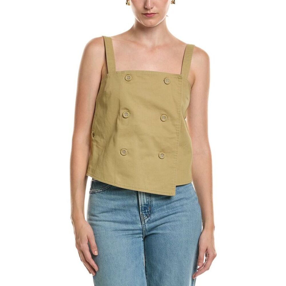 Officine Générale Womens Trudi Twill Wrap Top, Brown